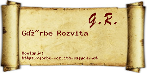 Görbe Rozvita névjegykártya